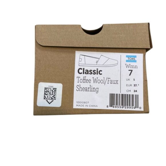 TOMS NIB Womens Seasonal Classic Wool/Faux Shearling Lined Slip On Toffee Size 7 - Picture 11 of 11